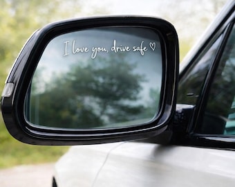 Car Mirror Sticker with Saying – Passenger Princess / Hello Beautiful / I love you drive safe – Gift for Girlfriend, Wife, Partner – Car