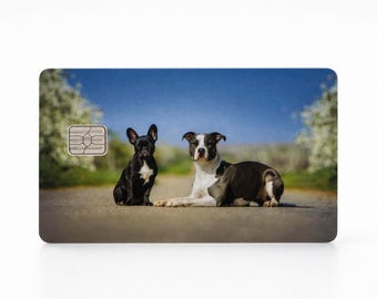 Credit Card Custom Sticker - Unique Bank Card Skin – Cute Dog / Motorcycle / Bikini Design – Debit Card Sticker – Contactless Card Cover
