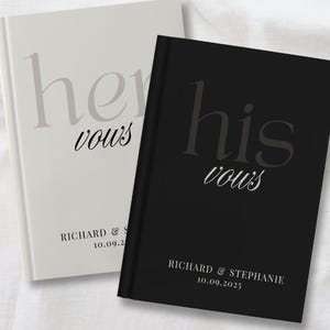Personalized Vow Books for Bride And Groom, Minimalist Hardcover Wedding Vow Book, Custom His and Hers Vow Booklets for Marriage Ceremony