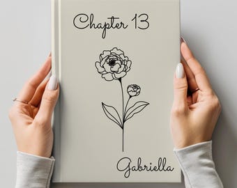 PERSONALIZED 13th Birthday Gift, Chapter 13 Name Journal, Her Birth Month Flower Notebook, Custom 13 Years Old Birthday Present for Bestie
