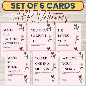 Funny HR Valentine Cards | Printable Office Humor Valentines for Coworkers | Human Resources Themed Valentine Download | VD02