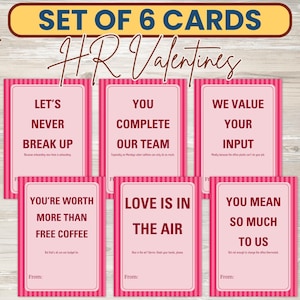 Funny HR Valentine Cards | Printable Office Humor Valentines for Coworkers | Human Resources Themed Valentine Download | VD05