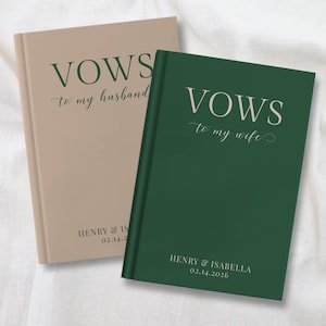 Personalized Vow Books for Bride And Groom, Terracotta Hardcover Wedding Vow Book, Custom His and Hers Vow Booklets for Marriage Ceremony