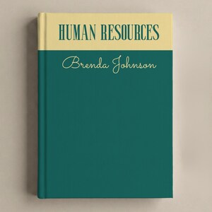 Personalized Human Resources Notebook, HR Manager Journal, Custom Office Gift for Human Resource Manager, Coworker Gifts for HR Department Yellow & Forest Green