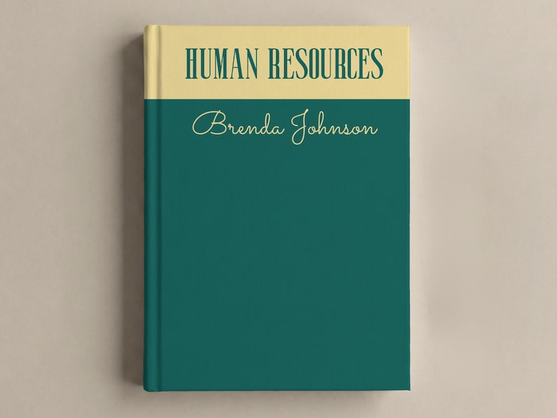 Personalized Human Resources Notebook, HR Manager Journal, Custom Office Gift for Human Resource Manager, Coworker Gifts for HR Department Yellow & Forest Green
