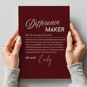 Difference Maker Journal, Personalized Employee Gifts, Boss Appreciation Gifts for Men, Mentor Thank You Gift, Workplace Gifts for Her