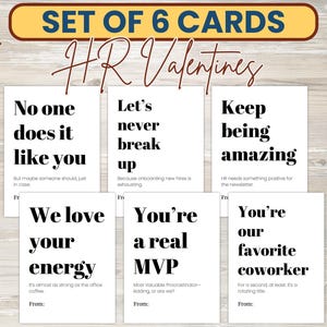 Funny HR Valentine Cards | Printable Office Humor Valentines for Coworkers | Human Resources Themed Valentine Download | VD01