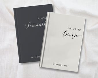 Personalized Vow Books for Bride And Groom, Elegant Hardcover Wedding Vow Book, Custom His and Hers Vow Booklets for Marriage Ceremony