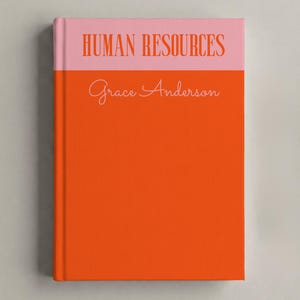 Personalized Human Resources Notebook, HR Manager Journal, Custom Office Gift for Human Resource Manager, Coworker Gifts for HR Department Pink & Orange
