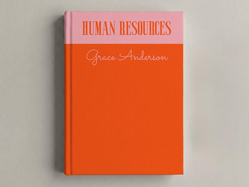 Personalized Human Resources Notebook, HR Manager Journal, Custom Office Gift for Human Resource Manager, Coworker Gifts for HR Department Pink & Orange