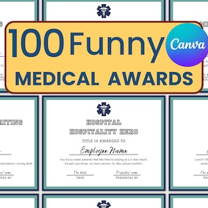 Funny Awards for Appreciated Nurses & Doctor Recognition | Hospital Humor Superlatives | Nurse Appreciation Certificates | Medical Staff Fun