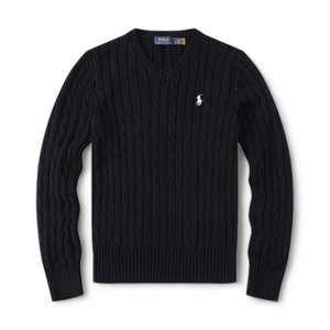 Pull en tricot torsadé Ralph Lauren pull à manches longues pour homme ou femme col en V ou col rond cadeau chaud et élégant image 8