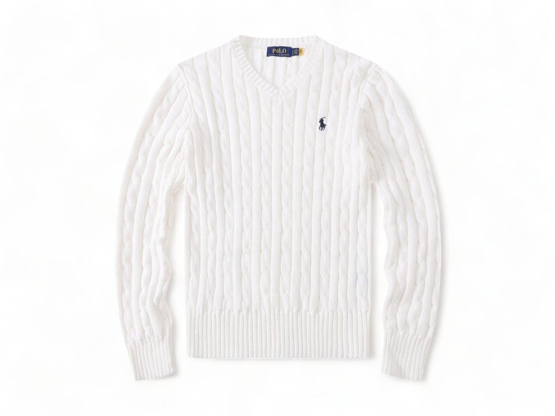 Ralph Lauren cable punto suéter regalo inteligente cálido cuello redondo inspirado jersey de manga larga hombres V cuello o cuello redondo él y ella imagen 9