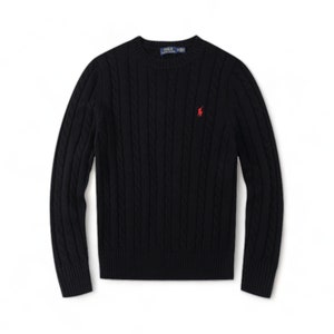 Pull en tricot torsadé Ralph Lauren pull à manches longues pour homme ou femme col en V ou col rond cadeau chaud et élégant image 4