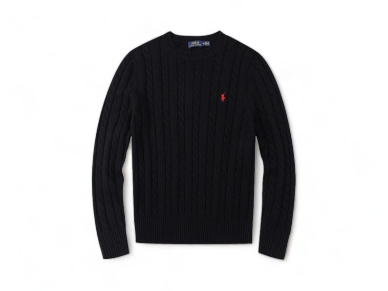 Pull en tricot torsadé Ralph Lauren pull à manches longues pour homme ou femme col en V ou col rond cadeau chaud et élégant image 4