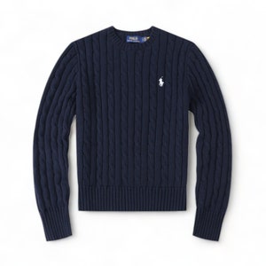 Pull en tricot torsadé Ralph Lauren pull à manches longues pour homme ou femme col en V ou col rond cadeau chaud et élégant image 6