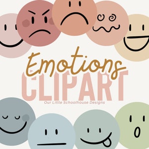 Emotions emoji clipart | aesthetic feelings clipart digital file