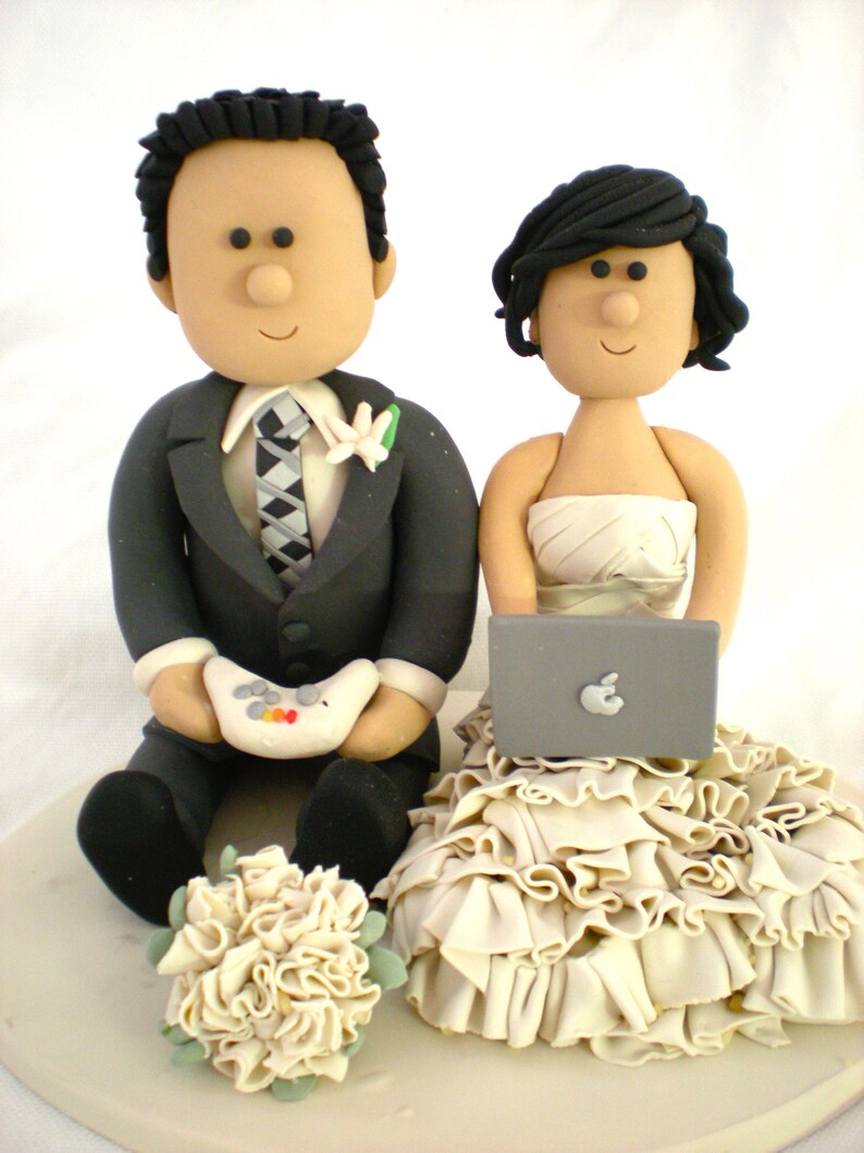 Computer Nerd Wedding Cake Toppers Geeky Cake Toppers with Etsy