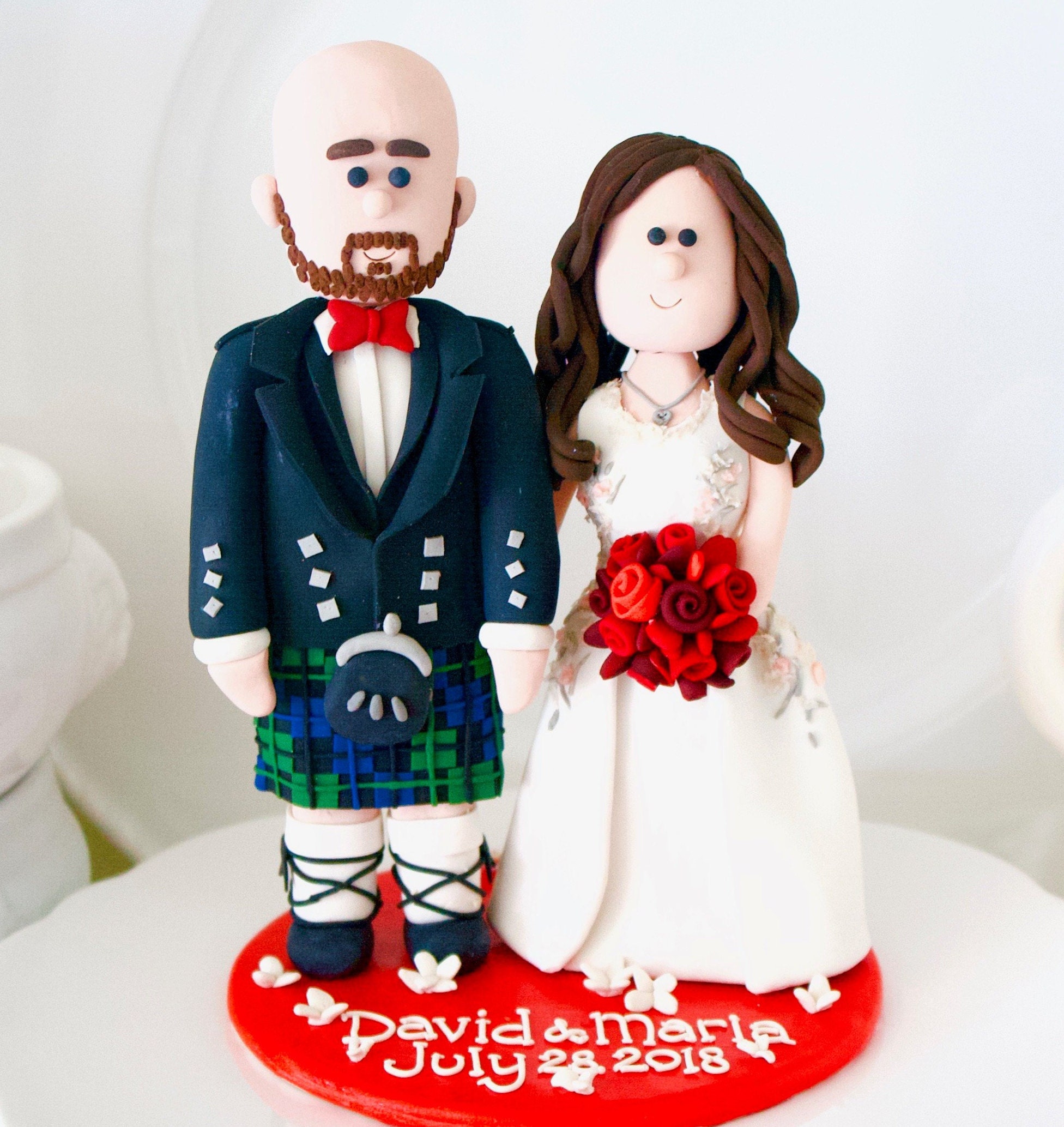 Scottish wedding cake topper Kilt Wedding Cake Topper Etsy