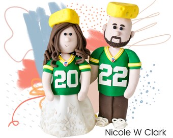 Green bay packer wedding gift - Custom Cake topper for Green Bay Packers Football Fan - Wisconsin Football Fan - Cheese Hat Custom  topper