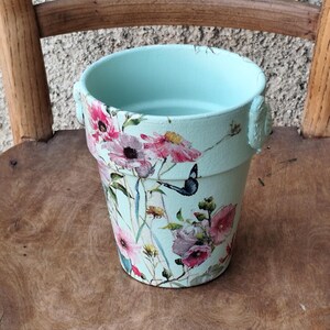 Shabby-Chic-Blumentopf | Handgefertigter, upgecycelter antiker Topf | Romantischer Blumentopf | Landhausstil | Unikat