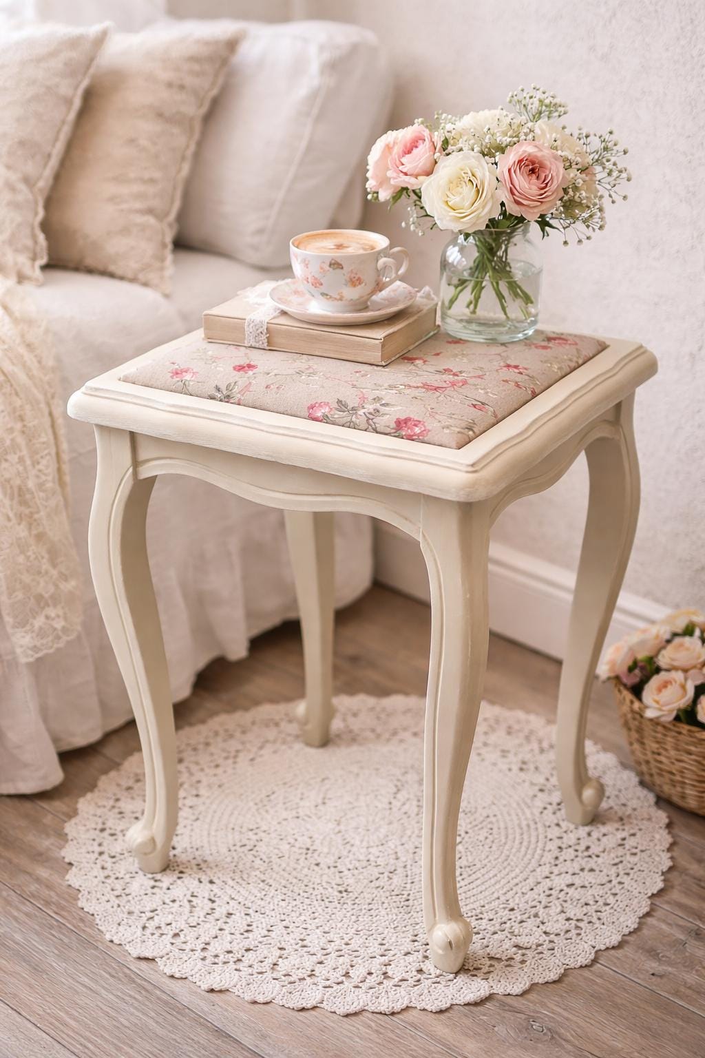 Meuble vestiaire entrée Classique Chic AGATHE L 80 X P 33 X H 190 Blanc Antique AMADEUS