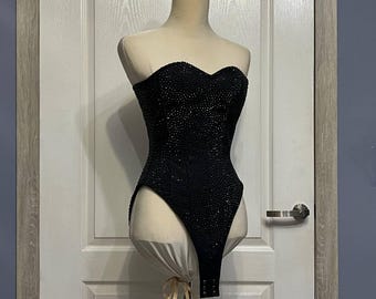 Classic Bunny Cosplay, Gothic Bunny Bodysuit, Custom Made Burlesque Outfit, Dark Fantasy Costume