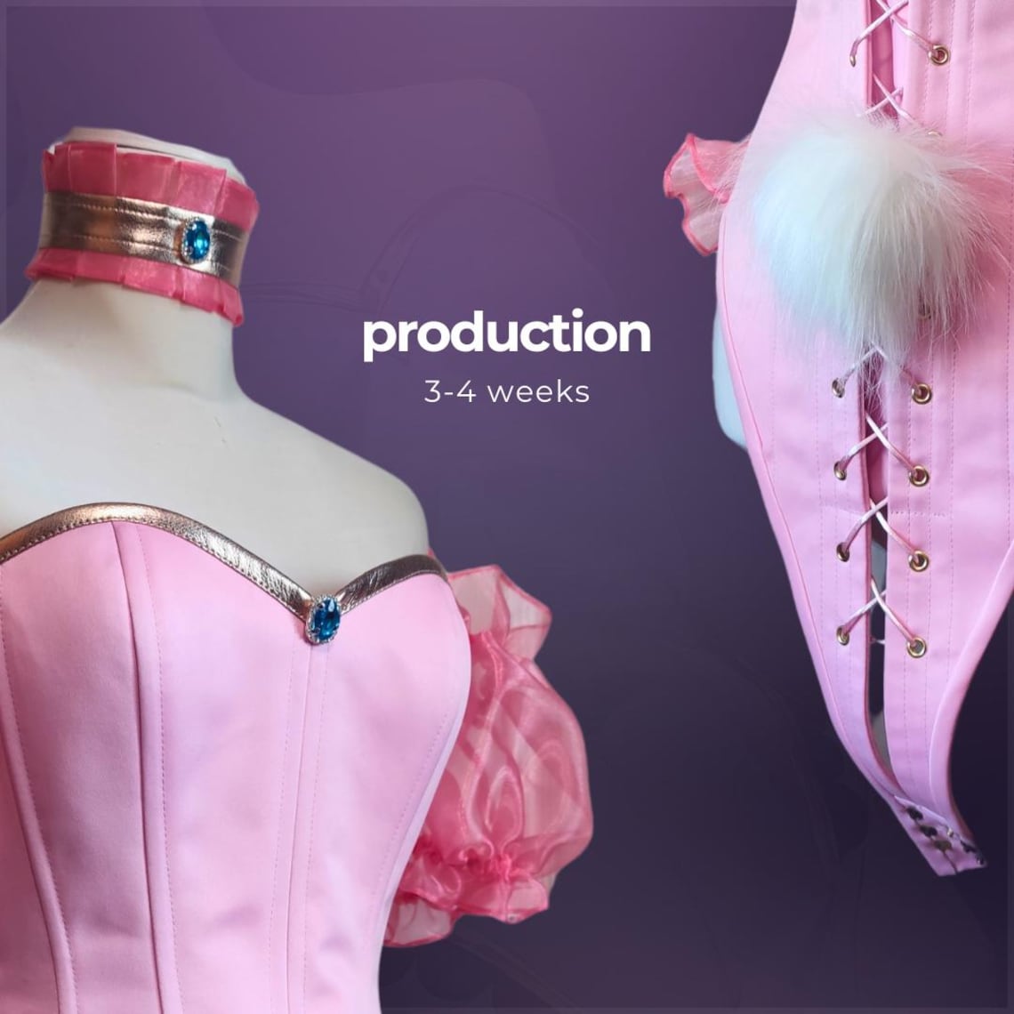 Pink Bunny Cosplay Suit: Eco-leather Corset, Ears & Tail - Etsy