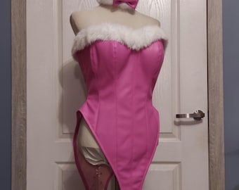 Christmas Bunny Suit, Holiday Bunny Bodysuit, Festive Cosplay Outfit