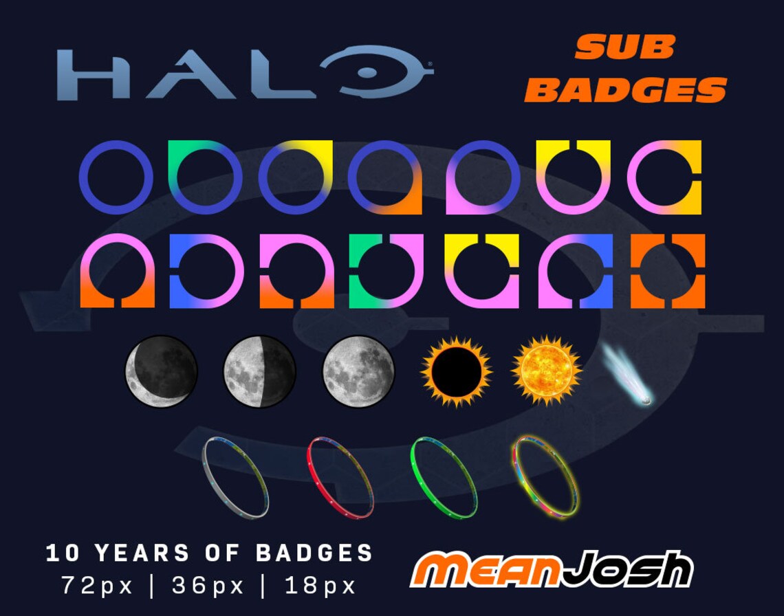 Sub Years OG Halo Ranked Sub Badges & Bits - 10 YEARS - Etsy