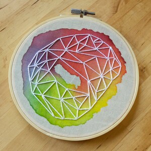 6&quot; Hoop Art, Watercolor Embroidery 002