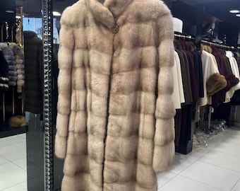 Abrigo de piel de visón hecho a mano / Largo personalizado, ropa de abrigo de lujo