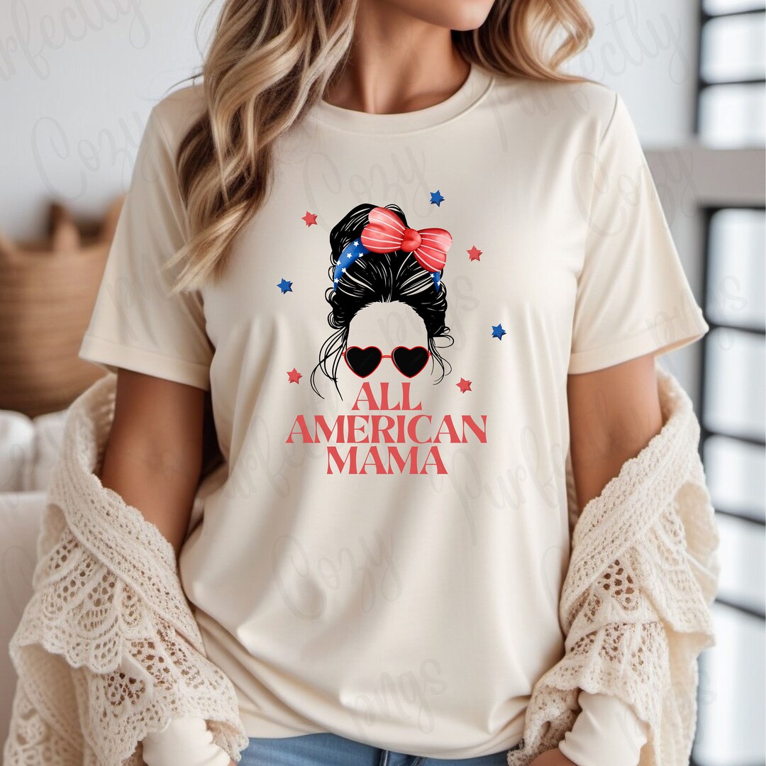 All American Mama, Png Design, Mama Png, 4th of July Png, Png Download ...