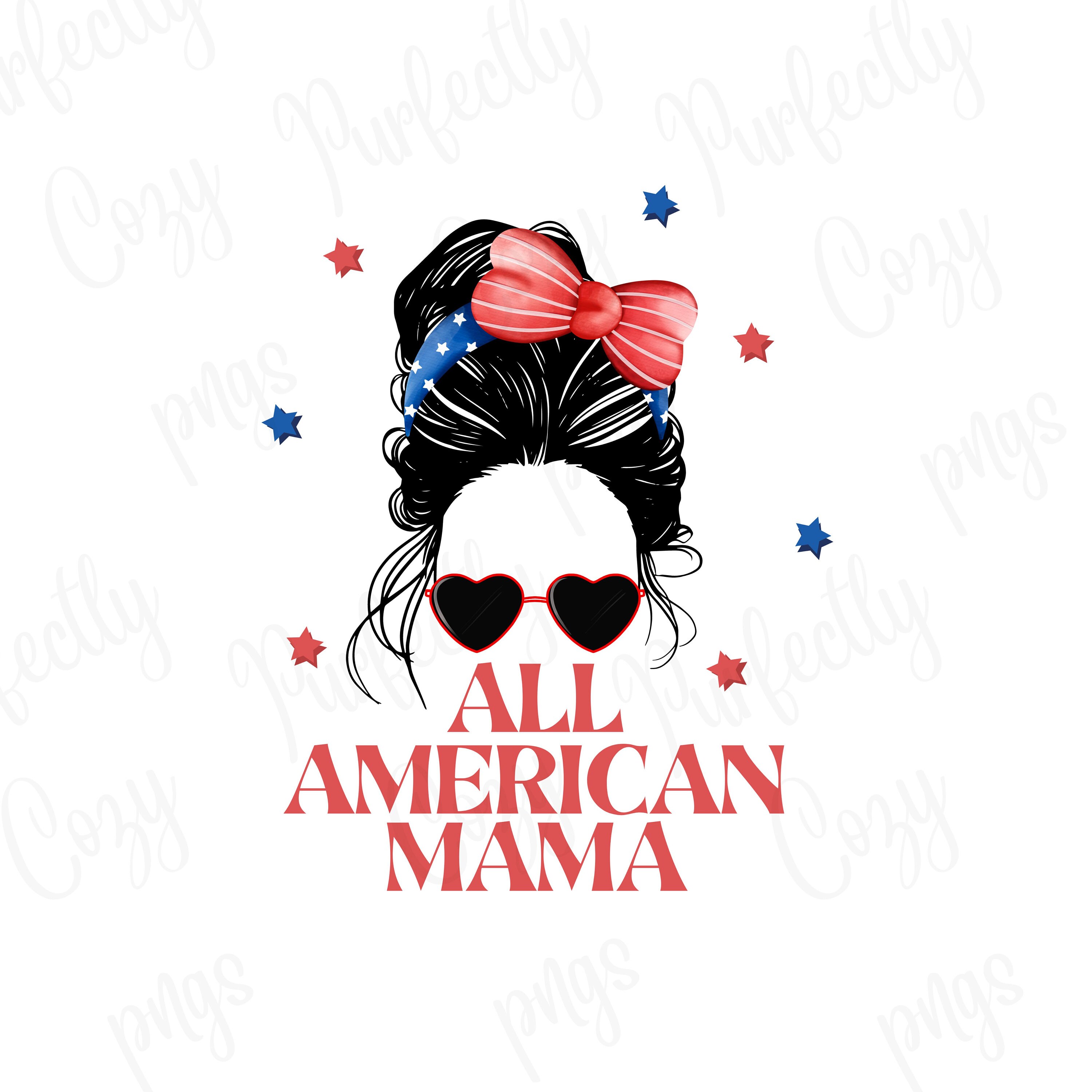 All American Mama, Png Design, Mama Png, 4th of July Png, Png Download ...