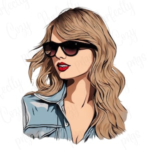 Taylor digitale Kunst, Taylor-Avatar, Taylor-Karikatur, Taylor png, Sublimation, transparentes Design, Wärmetransfers, DTF, Taylor-Grafik, Clipart