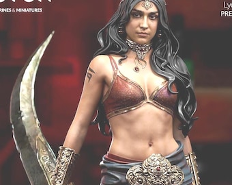 Warrior princess from the Desert - 3D printed resin figure kit for assembly and painting - Fan Art