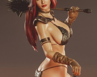 Red Sonja - Kit di montaggio e pittura in resina stampato in 3D - Fan Art