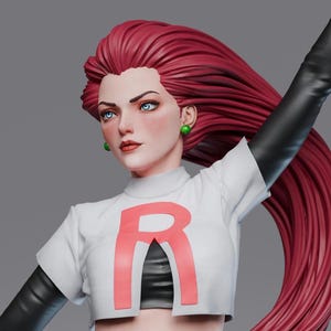 Jessie - Team Rocket - 3D printed resin figure kit for assembly and painting - Fan Art