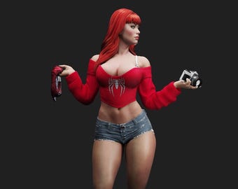 Mary Jane - 3D printed resin figure kit for assembly and painting - Fan Art