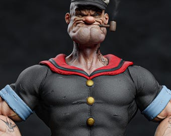 Popeye the Sailor - Hyperrealistic Figure - 3D printed resin figure kit for assembly and painting - Fan Art
