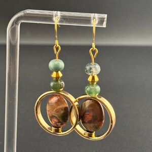Sierra Agate Earrings, Natural Stone, Handmade Jewelry