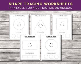 Shapes Tracing Worksheets - 20 Printable Basic Shapes & Complete The Shape