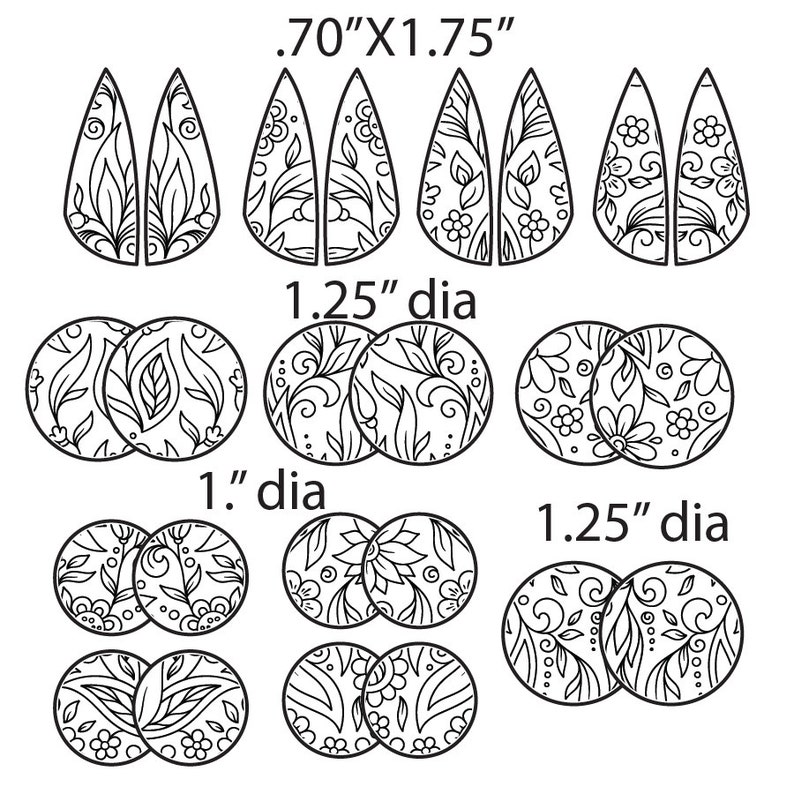 Etch Metal Jewelry Pattern for Etching Floral Cuff ...