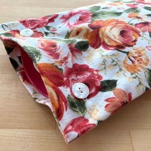 NEW - Cream Floral Flannel Hot Water Bottle Cover