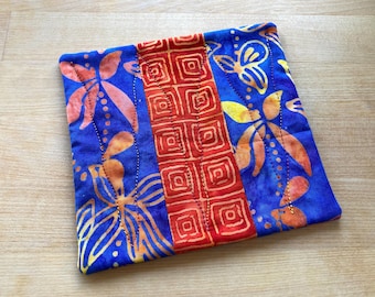 NEW - Blue and Orange Batik Coaster