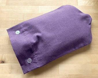 NEW - Purple Flannel Hot Water Bottle Cover, Wärmflasche, Bouillotte