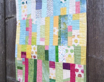 Spring Modern Art Quilt, Wall Hanging, 18 x 22 inches