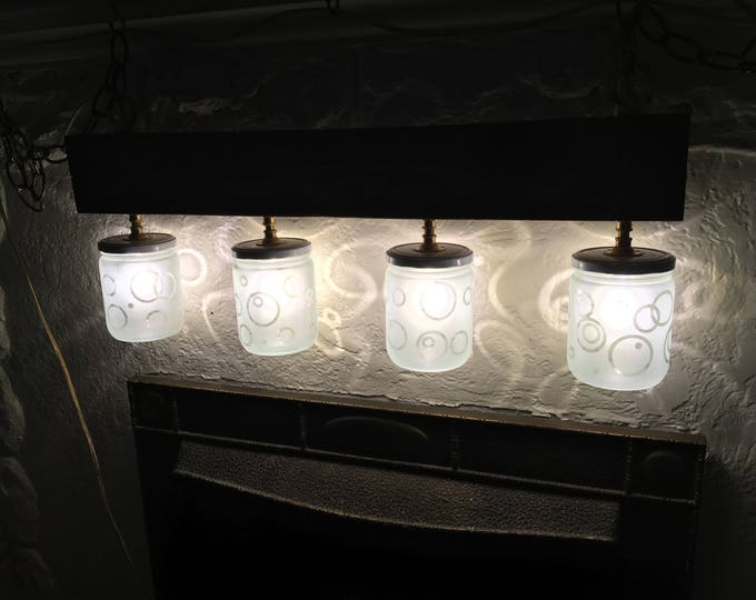 Bubbles - Etched Jar Chandelier