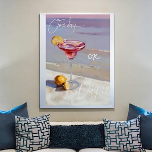 Vintage Beach Bar Cocktail Poster: Retro Wall Art for Kitchen & Home Bar - Tropical Digital Download