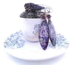 Cicada Wings and Violet Earrings